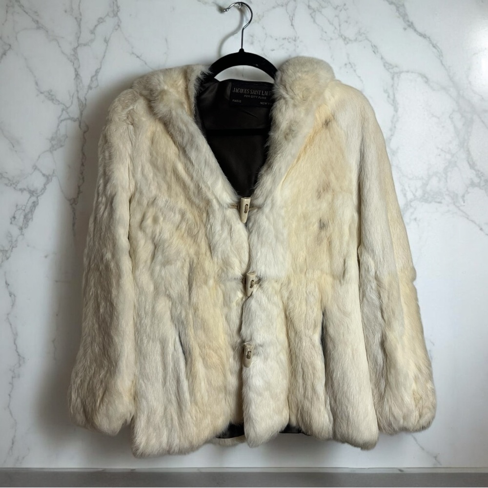 Elegant Cream Fur Jacket